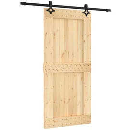 vidaXL Schiebetür rechts 95 x 210 cm Braun/Schwarz