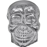 WOMO-DESIGN Deko Skull Totenkopf 42x30 cm Silber Glänzend Wandskulptur Aluminium