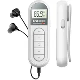 Mini Radio Klein UKW/FM Transistorradio,tragbarer UKW-Radioempfänger/mit DSP,LCD-Display und Kopfhörer,300MAh Wiederaufladbar Tragbares,Taschenradio zum Gehen und Reisen (Weiß)