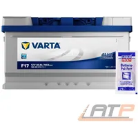 VARTA AUTOBATTERIE 12V 80Ah STARTERBATTERIE 740A INKL LIQUI MOLY BATTERIEPOLFETT