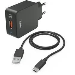 Hama 00201625 Ladegerät für Mobilgeräte Handy, Smartphone, Tablet Schwarz AC Schnellladung Drinnen