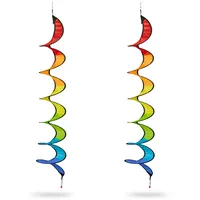 Relaxdays Relaxdays, 2er Set, Regenbogen Windspirale, hängend, H x