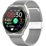 knauermann Pro 3 BT 40 mm Aluminiumgehäuse silber Milanaiseband Schwarz M/L