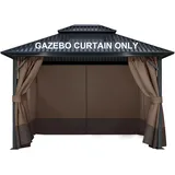 COWVIE 4-Panel-Seitenwände, 3 x 3 m, Ersatz-Sichtschutzvorhänge für Hardtop-Pavillon und Überdachung (nur Vorhang)