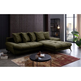 exxpo - sofa fashion Ecksofa »Olmedo, L-Form«, inklusive Bettfunktion, Bettkasten und Rückenkissen grün