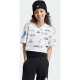 Adidas Brand Love Cropped Kurzarm-T-Shirt White / Black 164