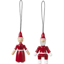 Kay Bojesen Santa Claus and Santa Clara Christbaumschmuck 2 El.