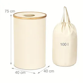 Relaxdays Pfandflaschen Sammelbehälter 100 l Beige