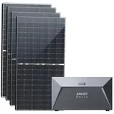 Campergold Solaranlage Bifaziale Solarmodule mit Solarspeicher für Balkonkraftwerk, 1760,00 W, Bifaziale zellen, (Solarspeicher 1,6kWh Anker SOLIX Solarbank E1600), 4x440W Bifaziale Glas/Glas Solarmodule Komplettset