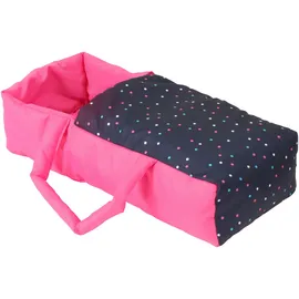Bayer Chic 2000 - Puppenwagen Leni, 2in1 Kombipuppenwagen mit herausnehmbarer Tragetasche, Kinderwagen für Puppen bis 46 cm Größe, Konfetti pink, 64 x 37 x 68 cm
