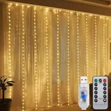 salcar Lichtervorhang LED 3 m Warmweiß