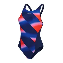 SPEEDO Damen Badeanzug ALOV DIGI RECBRKR 1PC AF, Cerulean Blue/Watermelon, 40