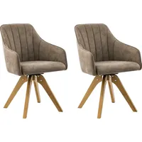 Home Affaire Drehstuhl »Formentor« (Set) 2 Stk.mit Rückensteppung, braun