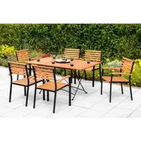 Merxx Schlossgarten Set 7-tlg. Klapp-Gartentisch Ausziehbar 100/150 x 90 cm