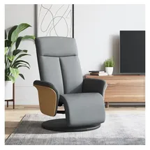 vidaXL Relaxsessel mit Fußteil Stoff 87 x 104,5 x 87 cm Hellgrau drehbar