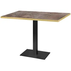Restootab Tisch Milan 120x70cm - Modell Caldeira mit messingfarbenen Kanten