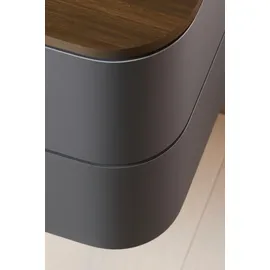 Duravit Happy D.2 Plus Konsolenwaschtischunterbau wandhängend, 1300x550 mm, 2 Schubkästen, für Aufsatzbecken, Graphit Supermatt