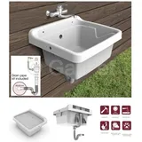 Waschbecken Set Ausgussbecken Kunststoff Werkstatt Keller Garten Waschtisch