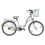 T&Y Trade 24 Zoll Kinder Mädchen City Fahrrad Mädchenfahrrad Bike Rad STVO Beleuchtung Reflex Weiß Weiss 1 Gang Rücktritt