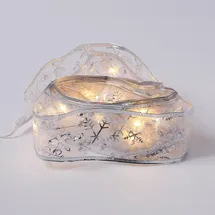 MARELIDA LED-Lichterkette Seidenband 2,7 m Silber