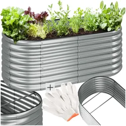tectake® Hochbeet, aus verzinktem Stahl, stabil, sicher, witterungsbeständig, 160 x 80 x 60 cm