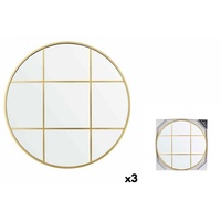 Gift Decor Wandspiegel Fenster Gold polystyrol 80 x 80 x 3 cm (3 Stück)