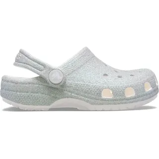 Crocs Classic Iridescent Glitter Holzschuhe - White, 33-34