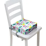 Surwin Rutschfeste Sitzerhöhung Stuhl Kind Sitzkissen Stuhl mit Sicherheits Schnalle, Fisch Sitzkissen Kinder Tragbare Sitzerhöhung Waschbar Zerlegbar Baby Sitzhilfe (Bunt,40x40x10cm)