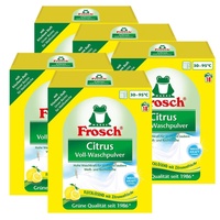 5x Frosch Citrus Voll-Waschpulver 1,35 kg - Flecklösend mit Zitrone