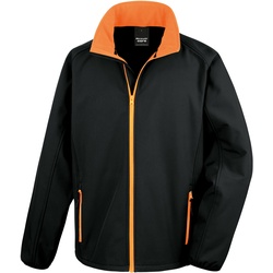 Result Softshell Jacke (bedruckbar), black/orange, M