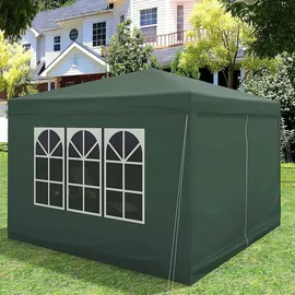 Woltu Faltpavillon 3 x 3 m inkl. 4 Seitenteile Grün