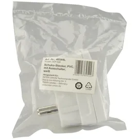 Unitec Schuko-Stecker, PVC mit Ausschalter, weiß