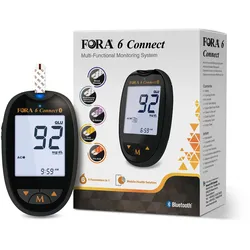 Fora 6 Connect | Blutzucker-, Hämatokrit- und Hämoglobin-Messgerät (Multi-Parameter) - mg/dl 1 St