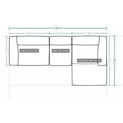 freistil Rolf Benz 187 - Polstergarnitur | B: 365 cm