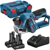 Bosch Akku-Hobel GHO 12V-20 12 V / 2x 4,0 Ah Akku + Ladegerät in L-Boxx