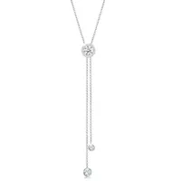 Elli Y-Kette Kreis Geo mit Kristallen 925 Sterling Silber / Glas