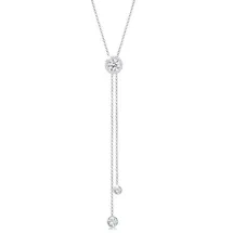 Elli Y-Kette Kreis Geo mit Kristallen 925 Sterling Silber / Glas