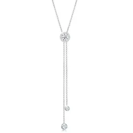 Elli Y-Kette Kreis Geo mit Kristallen 925 Sterling Silber / Glas