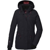 KILLTEC Damen Skijacke/Funktionsjacke mit abzippbarer Kapuze und Schneefang KSW 110 WMN SKI JCKT, schwarz blau, 42, 40976-000