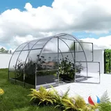 baumera Klasika Greenhouses Gewächshaus Easy Klasika (Außenmaß inkl. Dachüberstand (B x T): 300 x 200 cm, Material Seitenwand: Kunststoff, 4 mm, Silbergrau)