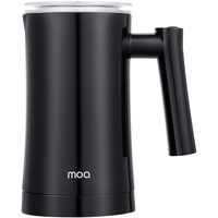 MOA Milchaufschäumer Elektrisch - Milchschäumer für Heißer und Kalter Milchschaum, Warme Milch - BPA-frei - Zum Aufschäumen und Erwärmen - Schwarz - MF1B