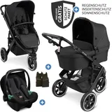 ABC-Design ABC Design 3in1 Kinderwagen-Set Salsa Run - Babywanne, OneSize - Schwarz
