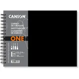 Canson One Art Book Skizzenbuch, Spiralbindung, 160 Seiten, Hardcover, 27,9 x 21,6 cm, 100 g/m2, Weiß
