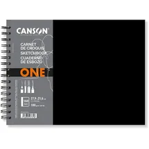 Canson One Art Book Skizzenbuch, Spiralbindung, 160 Seiten, Hardcover, 27,9 x 21,6 cm, 100 g/m2, Weiß
