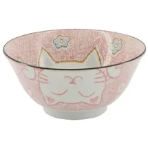 WESTCRAFT Tokio Japan Design Katzen Schalen Kawaii Cat Tayo Schüssel Black Green Blue & Pink | Nippon Porzellan Ramen Reis Nudel Suppen Dessert Bowl | süße Katzenschälchen (Floral Cat 15x7cm 500ml Pink)