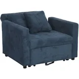 MCW Schlafsessel MCW-L90 Cord 200 x 100 x 70 cm Blau mit Schlaffunktion