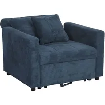 MCW Schlafsessel MCW-L90 Cord 200 x 100 x 70 cm Blau mit Schlaffunktion