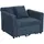 MCW Schlafsessel MCW-L90 Cord 200 x 100 x 70 cm Blau mit Schlaffunktion