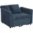 MCW Schlafsessel MCW-L90 Cord 200 x 100 x 70 cm Blau mit Schlaffunktion