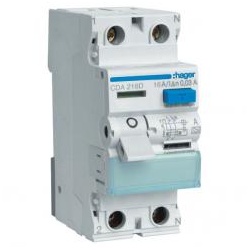 Hager CDA 216 D, FI-Schutzschalter 16A, 30mA, Typ A, 2polig